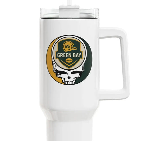 Grateful Dead - The Gridiron Collection: Detroit Edition Stealie "Fat Man" Tumbler, Double Insulated 40oz Travel Mug - StealieShop