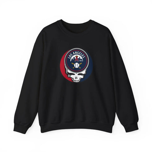 Grateful Dead - Los Angeles Angels Stealie Grateful Dead Crewneck Sweatshirt - MLB - StealieShop
