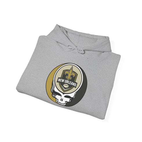 Grateful Dead - New Orleans Saints Stealie Grateful Dead Hooded Sweatshirt - NFL - StealieShop
