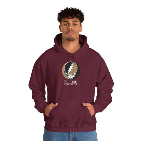 Purdue University Grateful Dead Hoodie - Hooded Sweatshirt - StealieShop