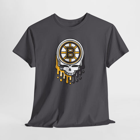 Boston Hockey Dripping Stealie Unisex Heavy Cotton Tee