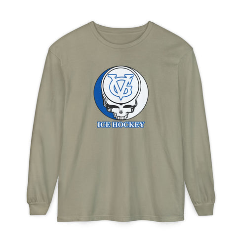 Custom Hockey Garment-Dyed Long Sleeve T-Shirt (69)
