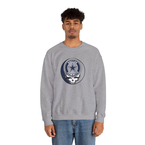 Grateful Dead - Dallas Cowboys Grateful Dead Stealie Crewneck Sweatshirt - StealieShop
