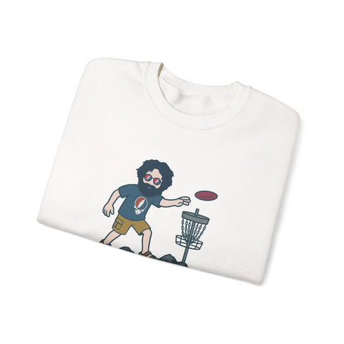Grateful Dead - Disc Golfin' Jerry | Life is dead. Crewneck Sweatshirt - StealieShop