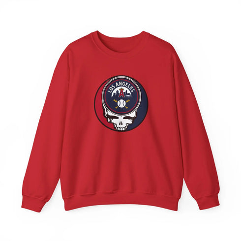 Grateful Dead - Los Angeles Angels Stealie Grateful Dead Crewneck Sweatshirt - MLB - StealieShop