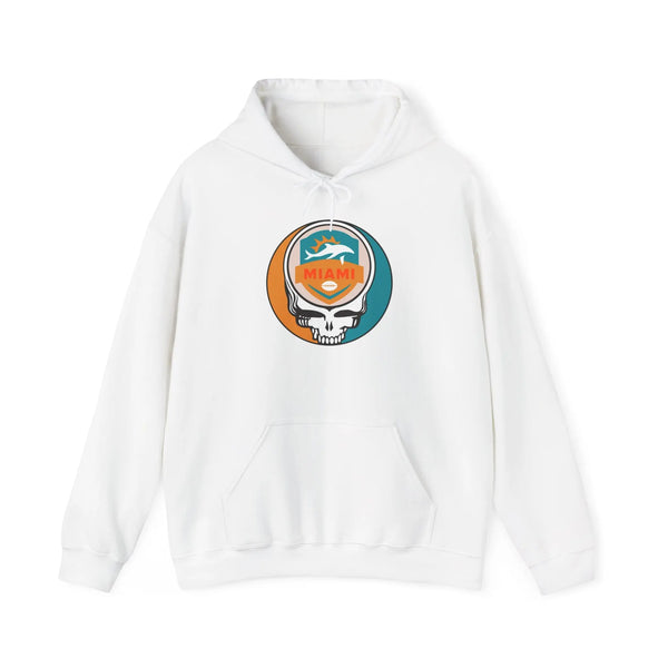 Grateful Dead - Miami Dolphins Stealie Grateful Dead Hooded Sweatshirt - NFL - StealieShop