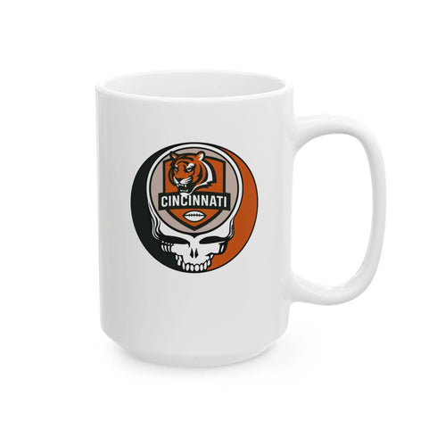 Grateful Dead - Cincinnati Bengals Stealie Ceramic Coffee Mug - NFL - StealieShop