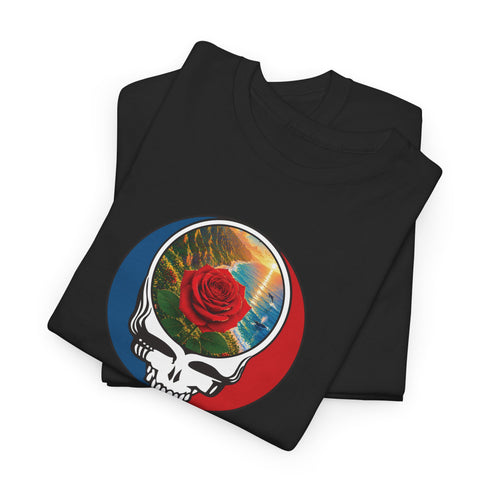 Custom Rose Stealie Unisex Grateful Dead T-Shirt (70)