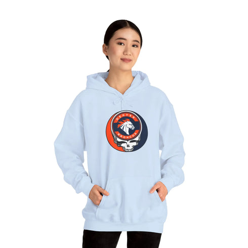 Denver Broncos Grateful Dead Hooded Sweatshirt - NFL Fan Apparel - StealieShop