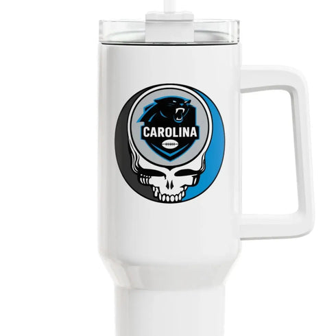 Grateful Dead - The Gridiron Collection: Carolina Edition Stealie "Fat Man" Tumbler, Double Insulated 40oz Travel Mug - StealieShop