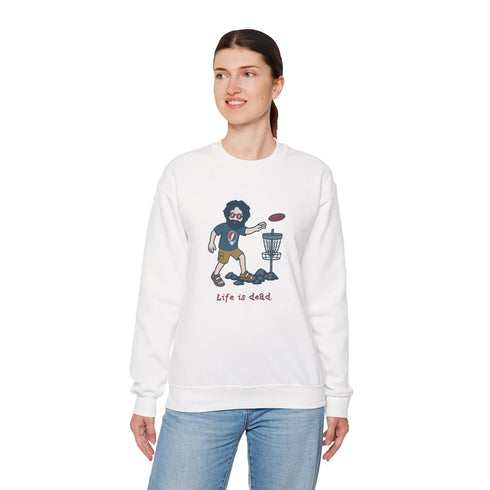 Grateful Dead - Disc Golfin' Jerry | Life is dead. Crewneck Sweatshirt - StealieShop