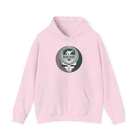 Grateful Dead - New York Jets Stealie Grateful Dead Hooded Sweatshirt - NFL - StealieShop