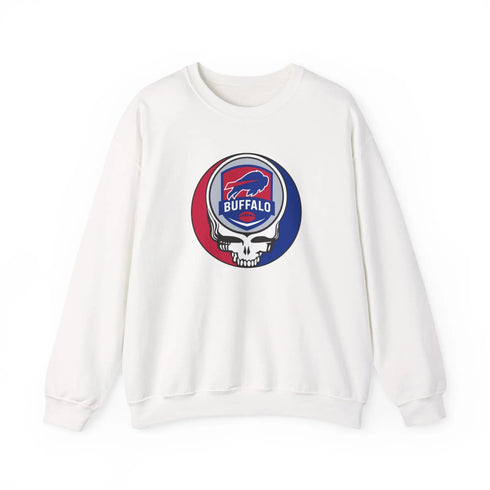 Grateful Dead - Buffalo Bills Grateful Dead Stealie Crewneck Sweatshirt - NFL - StealieShop