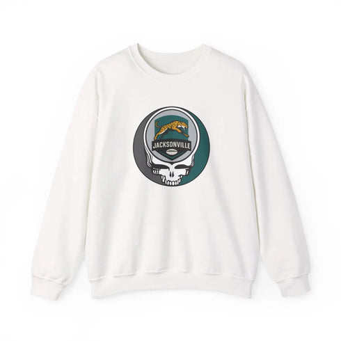 Grateful Dead - Jacksonville Jaguars Grateful Dead Stealie Crewneck Sweatshirt - NFL - StealieShop