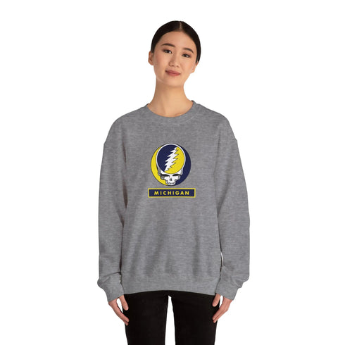University of Michigan Grateful Dead Stealie Crewneck Sweatshirt - StealieShop