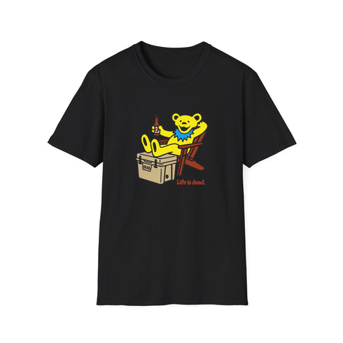 Chillin' Bear - Yellow - Life is dead. Grateful Dead T-Shirt