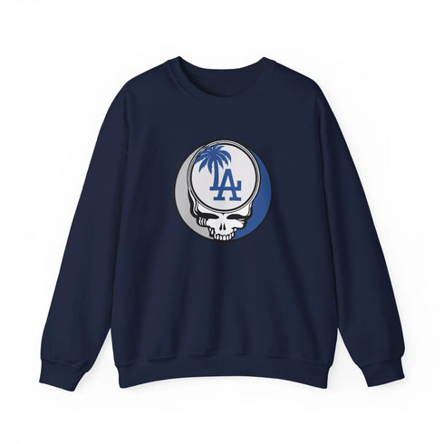 Grateful Dead - Los Angeles Dodgers Grateful Dead Stealie Crewneck Sweatshirt - MLB - StealieShop