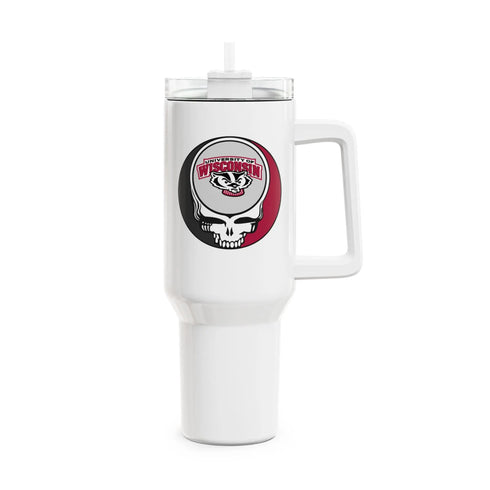 Grateful Dead - University of Wisconsin Stealie "Fat Man" Tumbler, Double Insulated 40oz Travel Mug - StealieShop