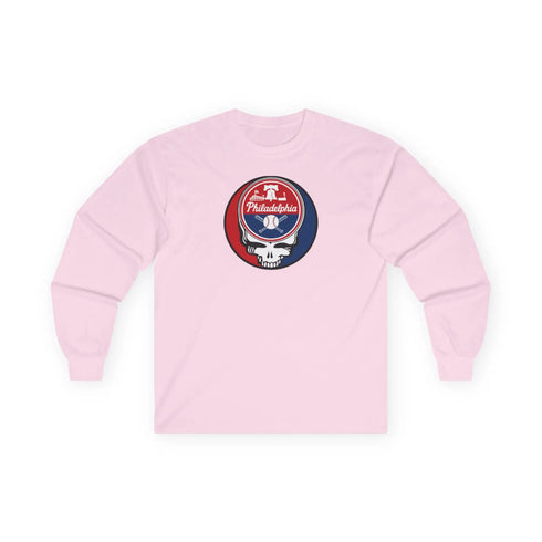 Grateful Dead - Philadelphia Baseball Stealie Grateful Dead Long Sleeve Tee - MLB - StealieShop