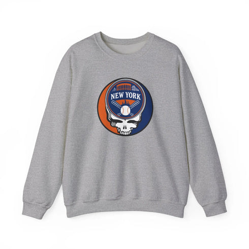 Grateful Dead - New York Mets Grateful Dead Stealie Crewneck Sweatshirt - MLB - StealieShop