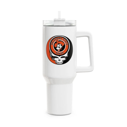 Grateful Dead - Oklahoma State University Stealie "Fat Man" Tumbler, Double Insulated 40oz Travel Mug - StealieShop