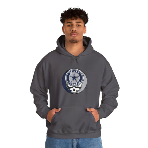 Dallas Cowboys Grateful Dead Hooded Sweatshirt - NFL Fan Apparel Printify