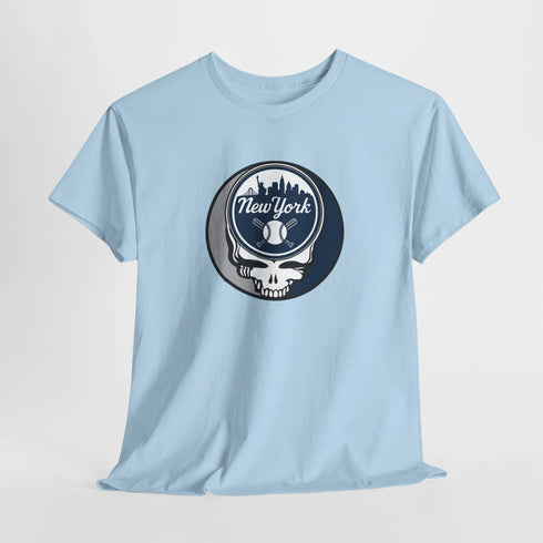 Grateful Dead - Front + Back Print - New York Yankees Stealie / Dancing Bear T-Shirt - MLB - StealieShop