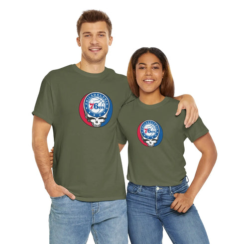 Phildelphia 76ers Grateful Dead Steal Your Face T-Shirt - NBA - StealieShop