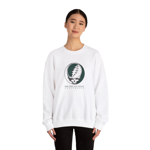 Michigan State Grateful Dead Stealie Crewneck Sweatshirt - StealieShop