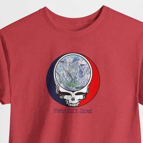 Park City Trail Map Stealie Grateful Dead T-Shirt