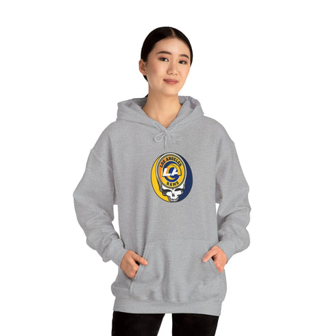 Los Angeles Rams Grateful Dead Hooded Sweatshirt - NFL Fan Apparel - StealieShop