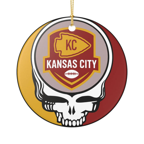 Grateful Dead - Kansas City Football Stealie Christmas Ornament - StealieShop