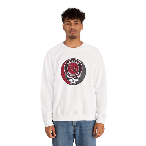 Grateful Dead - Arizona Cardinals Grateful Dead Stealie Crewneck Sweatshirt - StealieShop