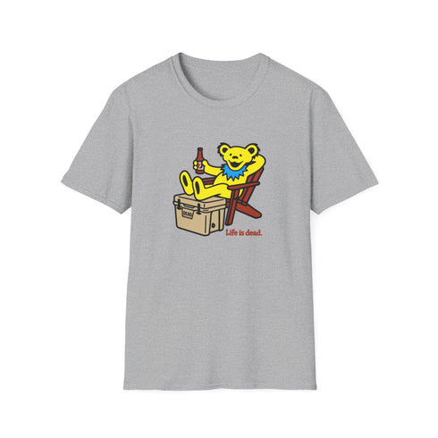 Chillin' Bear - Yellow - Life is dead. Grateful Dead T-Shirt