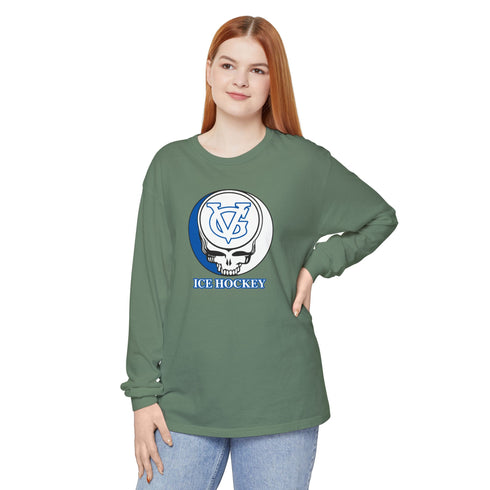 Custom Hockey Garment-Dyed Long Sleeve T-Shirt (69)