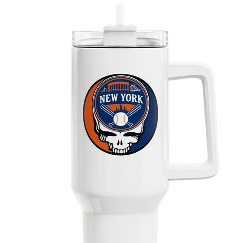 Grateful Dead - New York Mets "Fat Man" Tumbler, Double Insulated 40oz Travel Mug - StealieShop