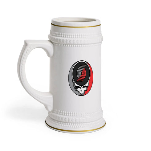Portland Trailblazers Grateful Dead Stealie Beer Stein Mug - NBA - StealieShop