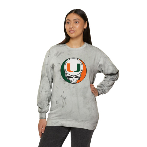 University of Miami Stealie Tie-Dye Crewneck
