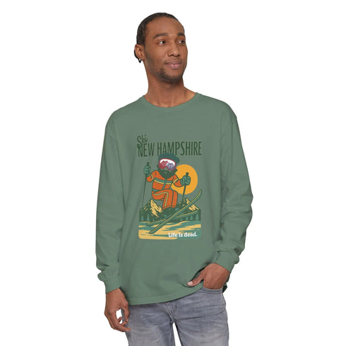 Grateful Dead - Ski New Hampshire - Life is dead. Mountain Collection Garment-Dyed Long Sleeve T-Shirt - StealieShop