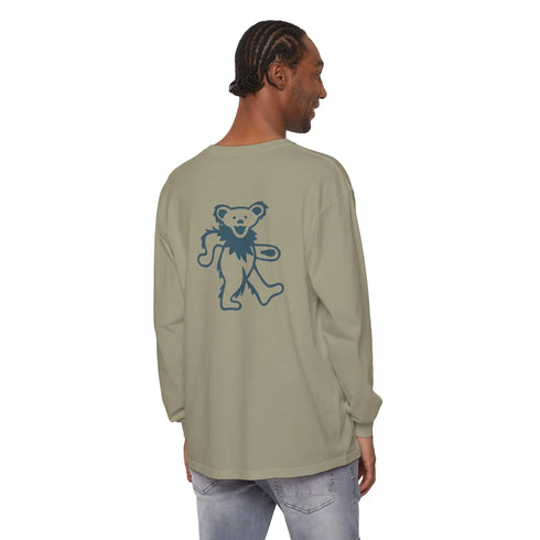 Grateful Dead - Grateful Dead Dancing Bear Two-Sided Vineyard Collection Garment-Dyed Long Sleeve T-Shirt - StealieShop