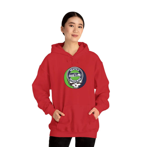 Seattle Seahawks Grateful Dead Hooded Sweatshirt - NFL Fan Apparel - StealieShop