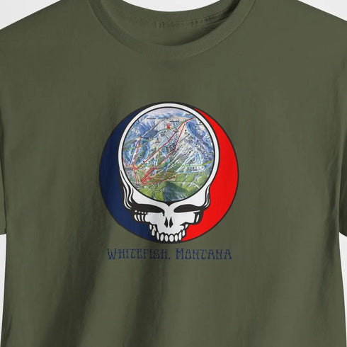 Whitefish Trail Map Stealie Grateful Dead T-Shirt