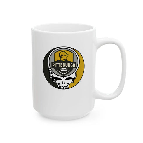 Grateful Dead - Pittsburgh Steelers Stealie Ceramic Coffee Mug - NFL - StealieShop