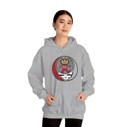 Grateful Dead - Dancing Buckeye Grateful Dead Unisex Heavy Blend Hoodie - Hooded Sweatshirt - OSU - StealieShop
