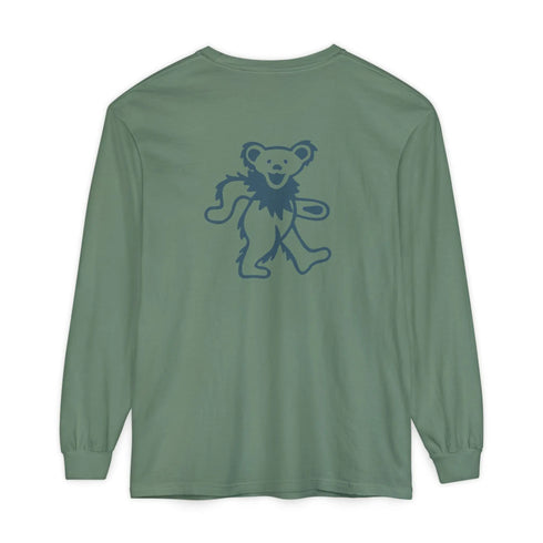 Grateful Dead - Grateful Dead Dancing Bear Two-Sided Vineyard Collection Garment-Dyed Long Sleeve T-Shirt - StealieShop