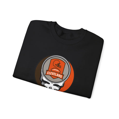 Grateful Dead - Cleveland Browns Grateful Dead Stealie Crewneck Sweatshirt - NFL - StealieShop