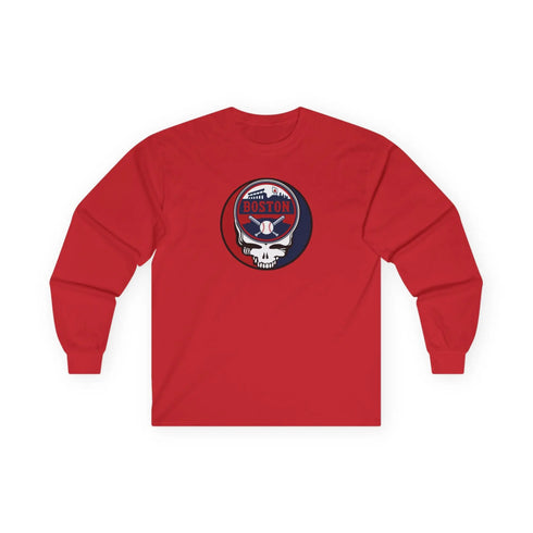 Grateful Dead - Boston Red Sox Classic Stealie Long Sleeve Tee - MLB - StealieShop