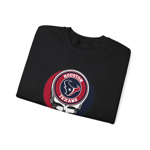 Houston Texans Logo Stealie Grateful Dead Crewneck Grateful Dead Sweatshirt