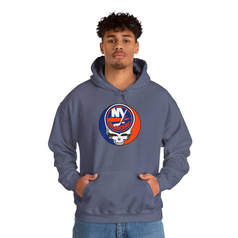 New York Islanders Grateful Dead Unisex Heavy Blend Hoodie - Hooded Sweatshirt - StealieShop