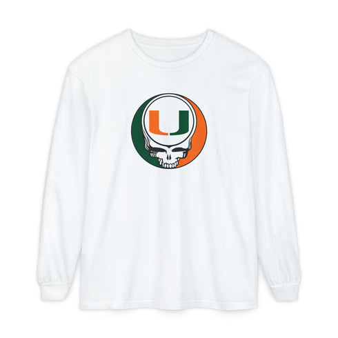 University of Miami Unisex Garment-Dyed Long Sleeve T-Shirt